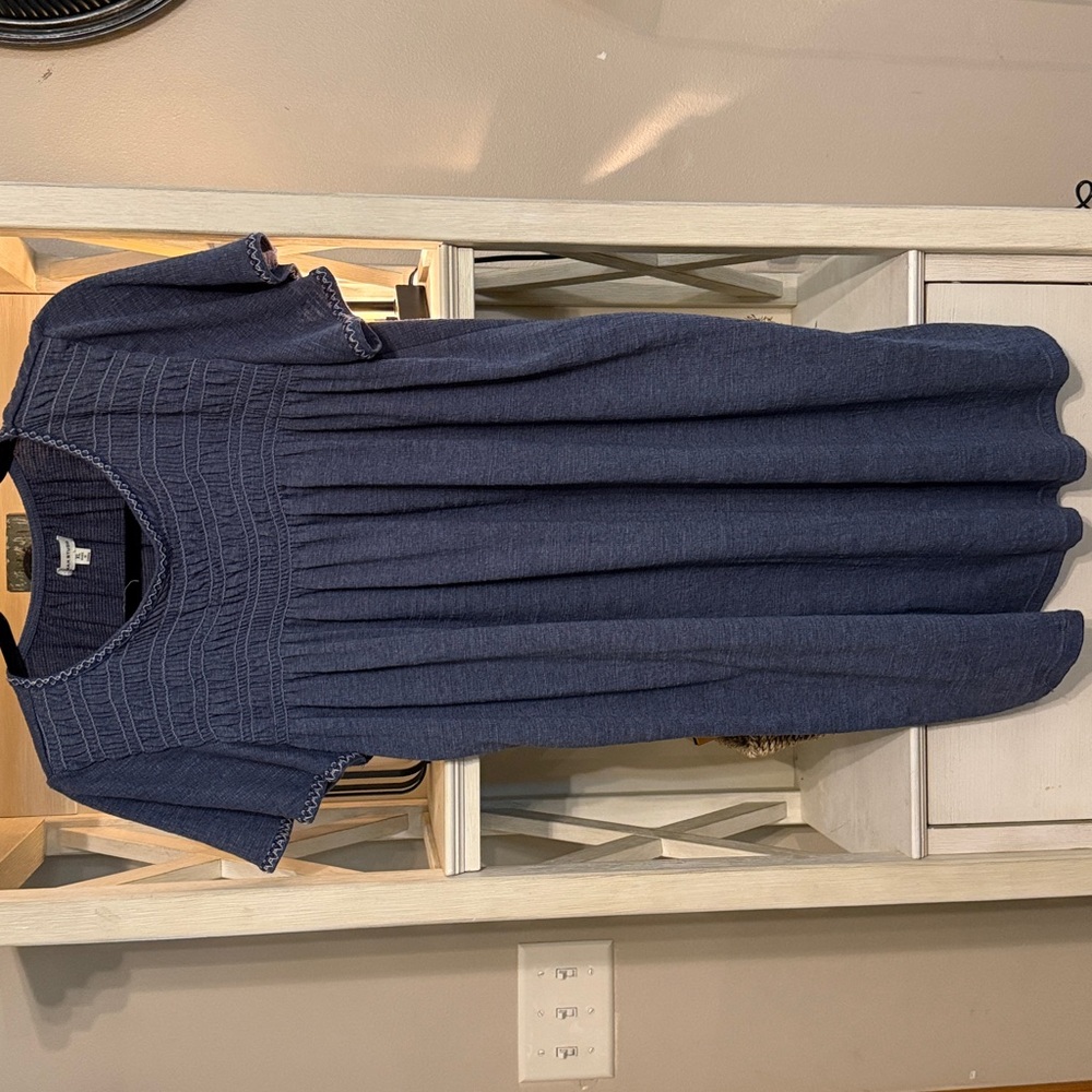 Navy Blue Short Sleeve Dress